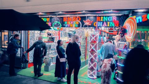 Deep Midnight Blue Street Scene