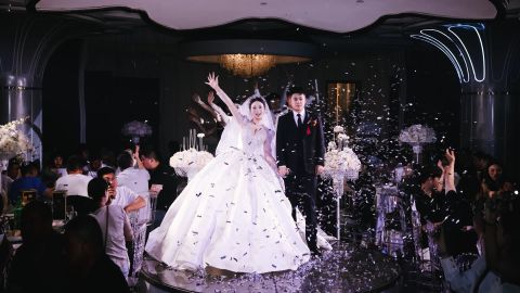 Classic Wedding: Mid-High Contrast Cool Gray Blue