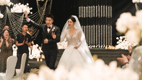 Wedding Portrait: High Contrast with Gentle Pink Tint